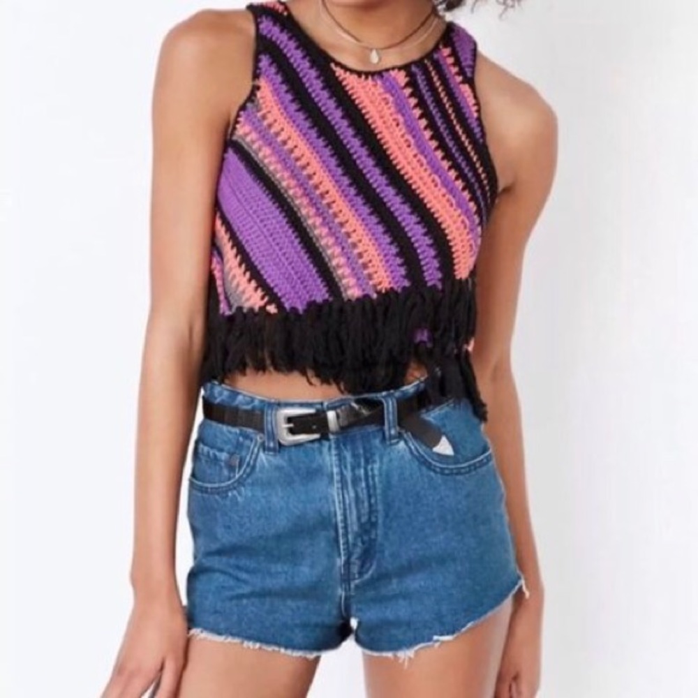 NWT Urban Outfitters Fringe Crotchet Crop Top